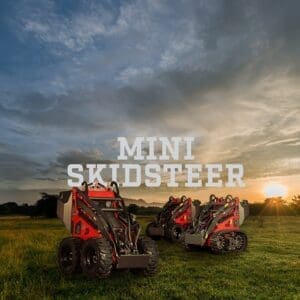 MK Martin Mini Skid Steers in a field